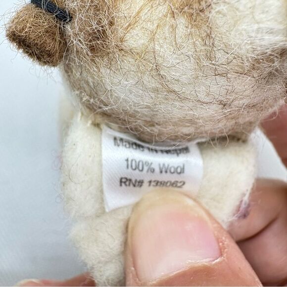 Handcrafted Felted Wool Barn Owl Bird Ornament made in Nepal, Fair Trade. - Picture 10 of 11